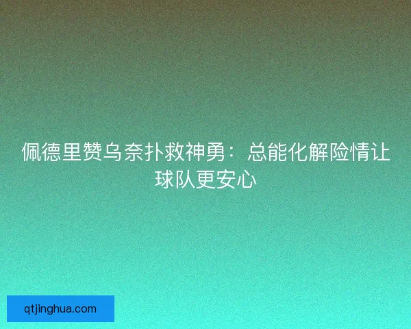 佩德里赞乌奈扑救神勇:总能化解险情让球队更安心 佩德里赞乌奈扑救神勇:总能化解险情让球队更安心