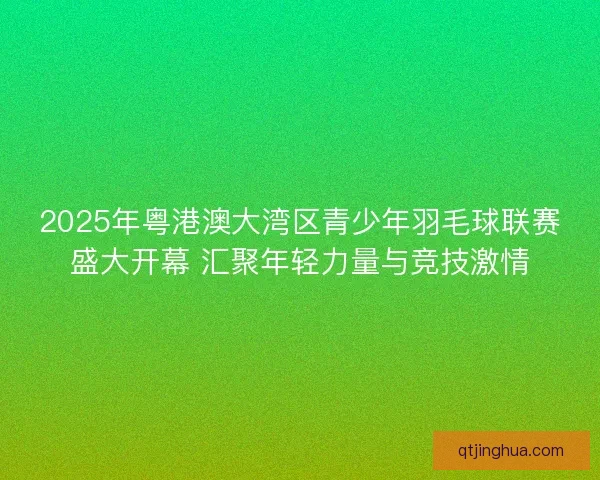 2025年粤港澳大湾区青少年羽毛球联赛盛大开幕 汇聚年轻力量与竞技激情
